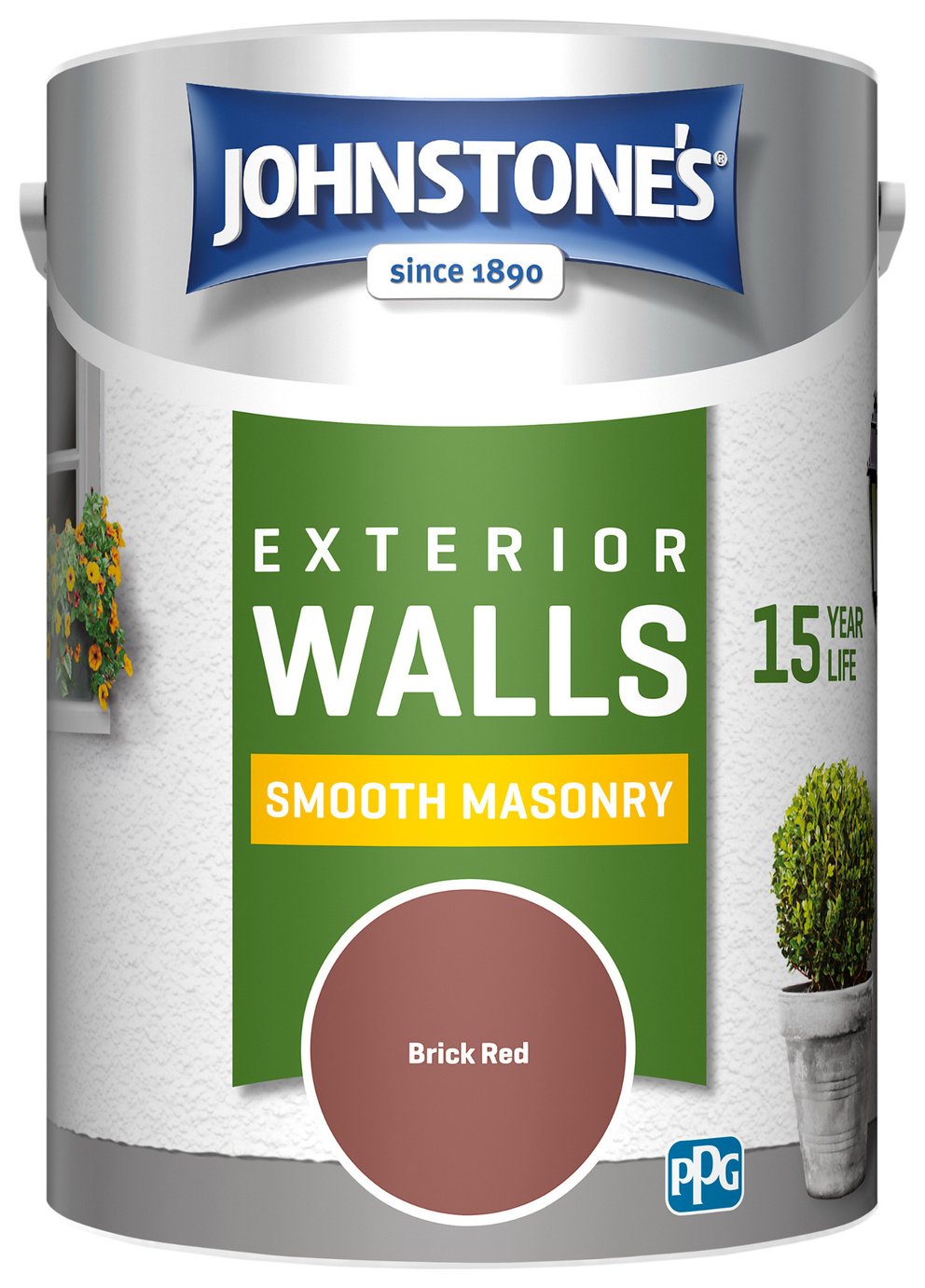 Johnstone's - Smooth Masonry Paint - Brick Red - 5L