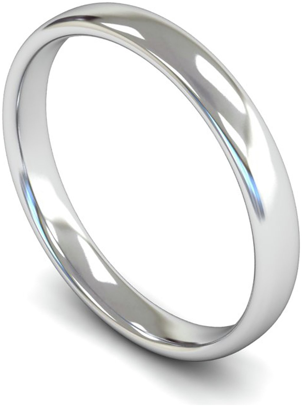 Wedfit 9ct White Gold 2.5mm Slight Court Wedding Band Ring-L