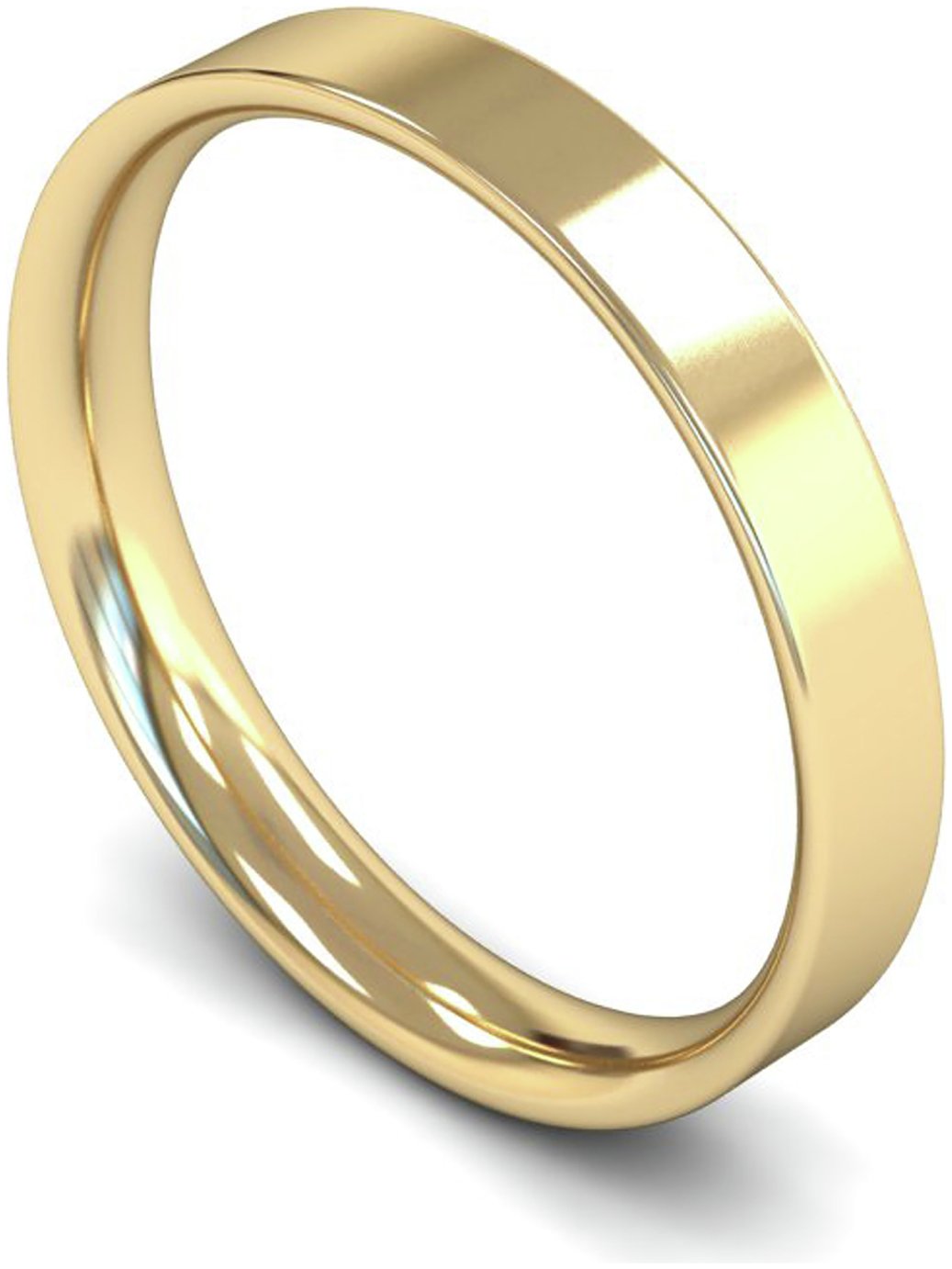 Wedfit 9ct Yellow Gold 2.5mm Flat Court Wedding Band Ring- N