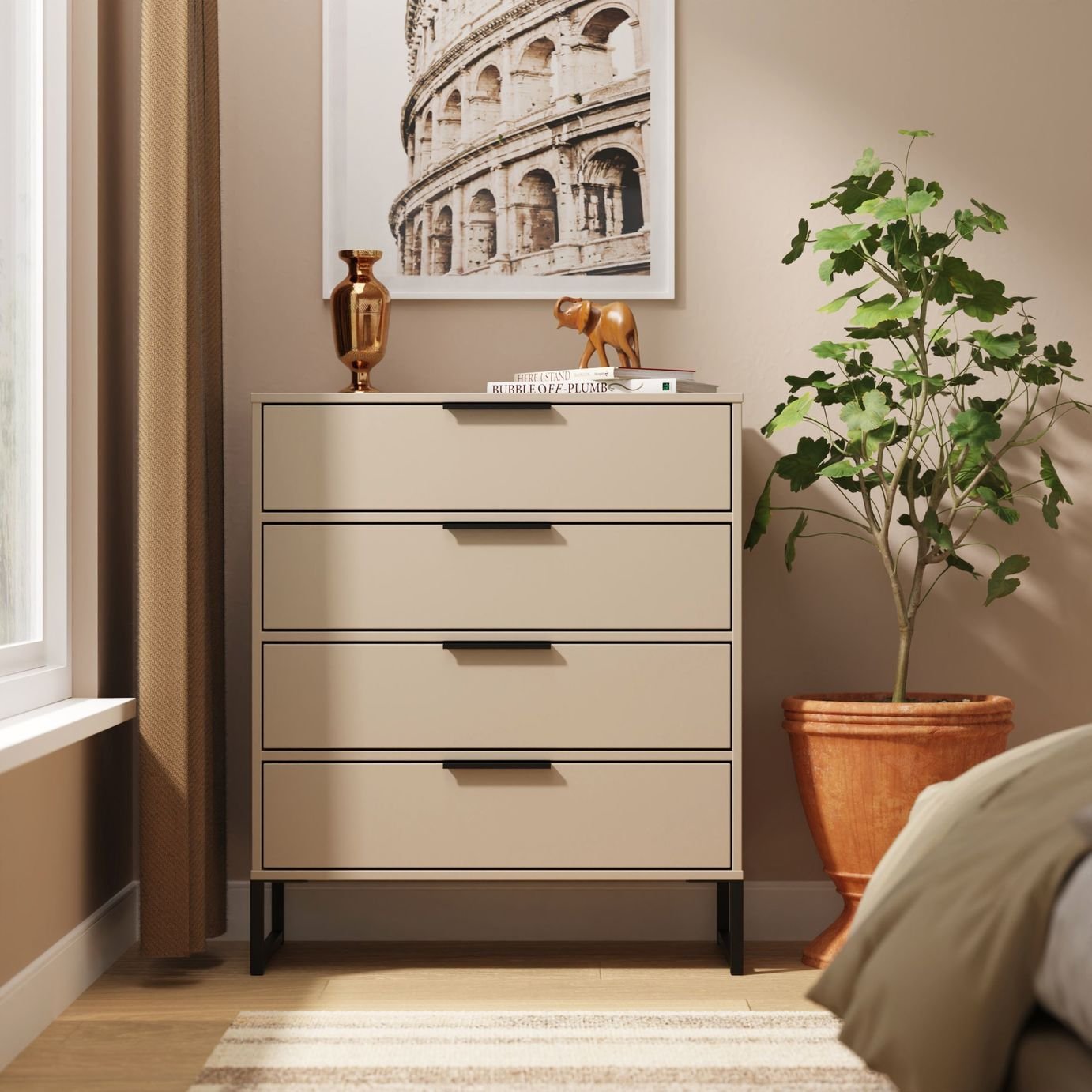 Livara Messina 4 Drawer Chest - Beige