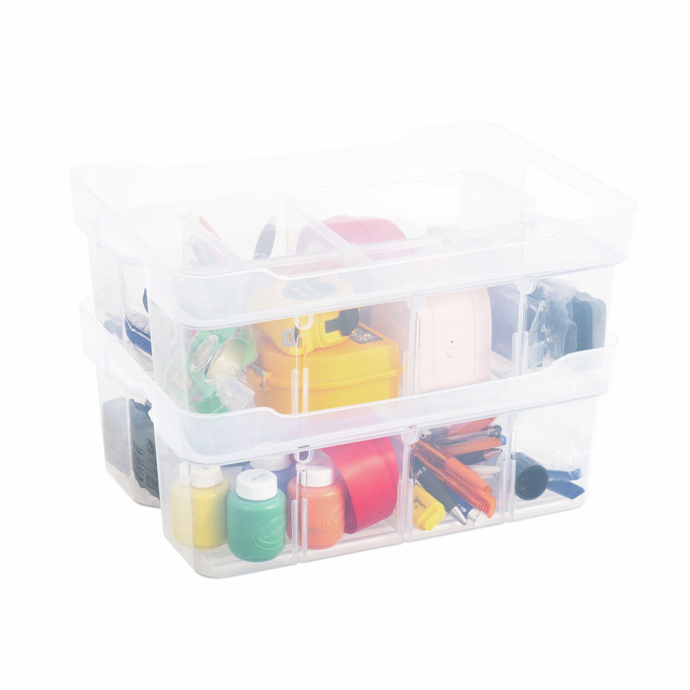 Strata Organise Me 2 x 14L Modular Plastic Storage Boxes