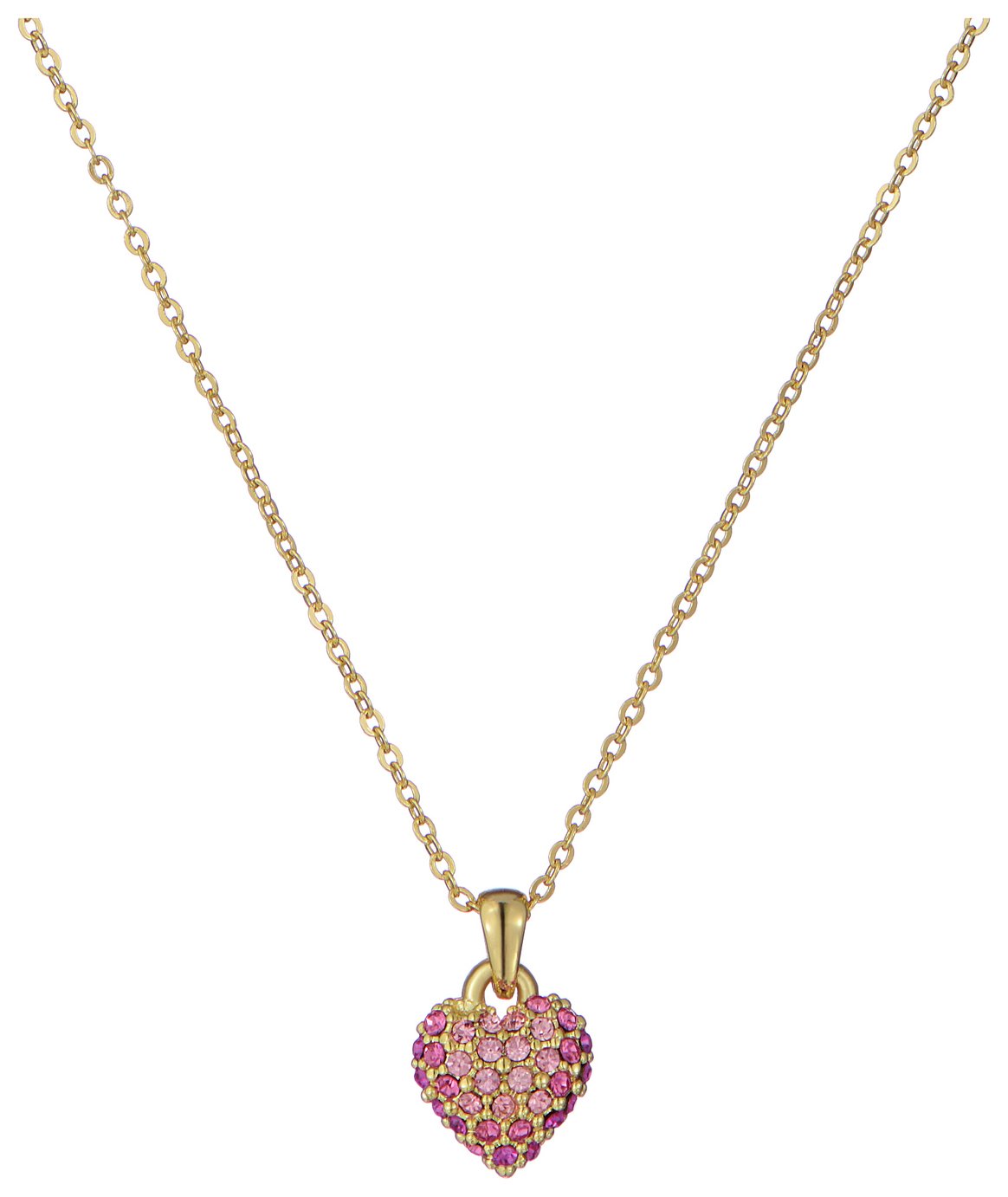 Ted Baker Pink Crystal Pave Heart Pendant Necklace