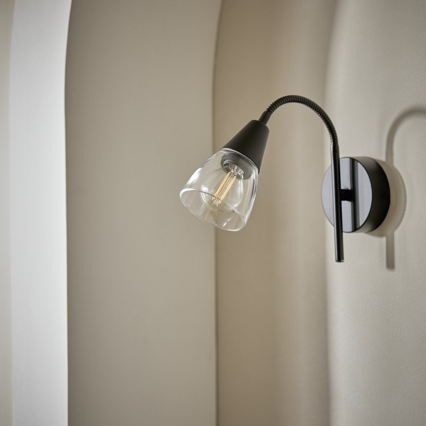 Argos Home Curico Glass Wall Light - Black