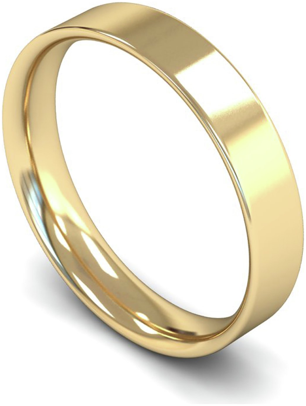 Wedfit 9ct Yellow Gold 4mm Flat Court Wedding Band Ring - T