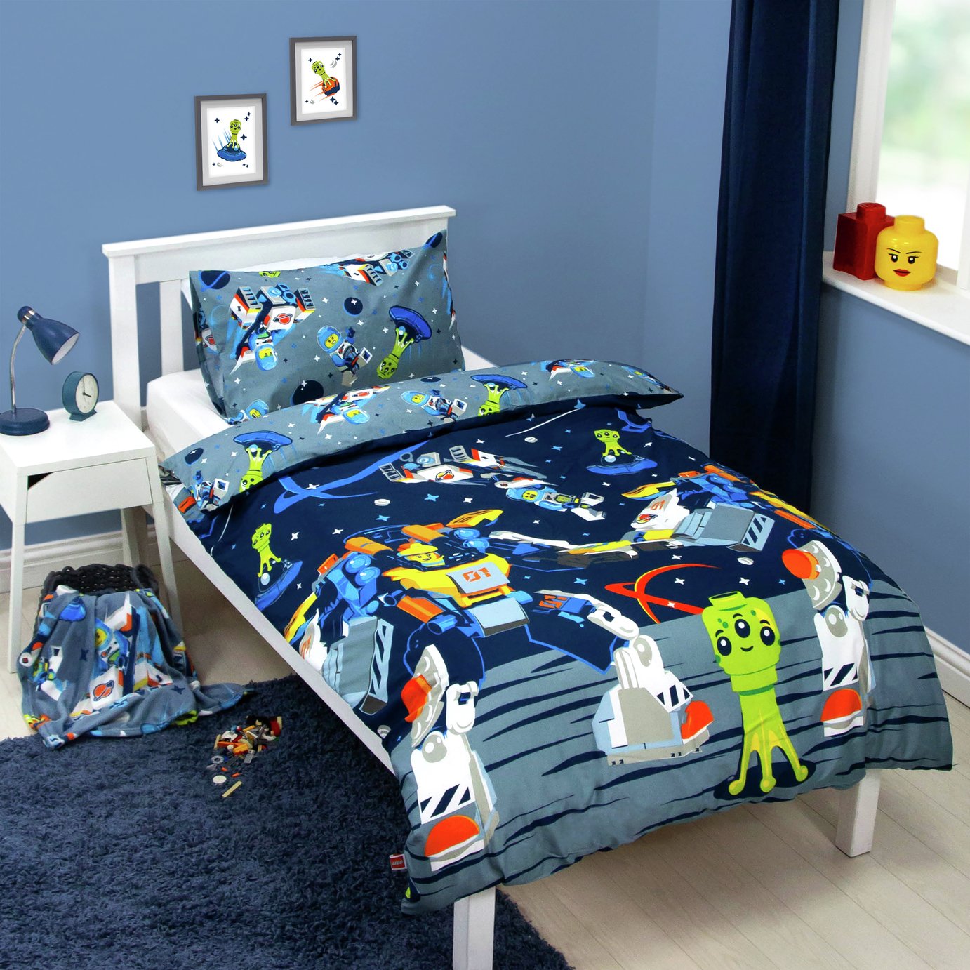 Lego Space Blue Kids Bedding Set - Single