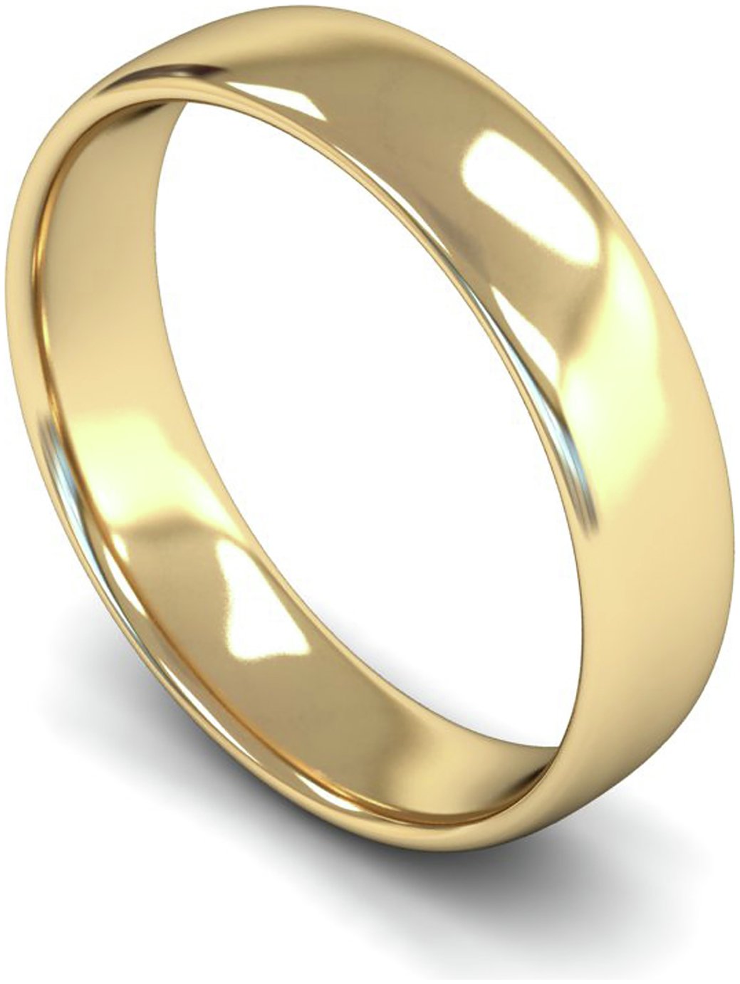 Wedfit 9ct Yellow Gold 5mm Slight Court Wedding Band Ring- V