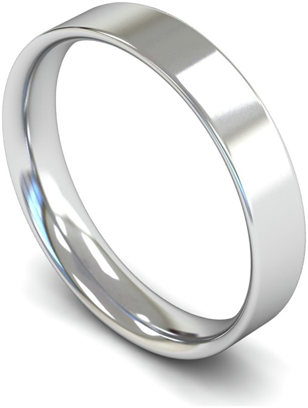 Wedfit 9ct White Gold 4mm Flat Court Wedding Band Ring - W