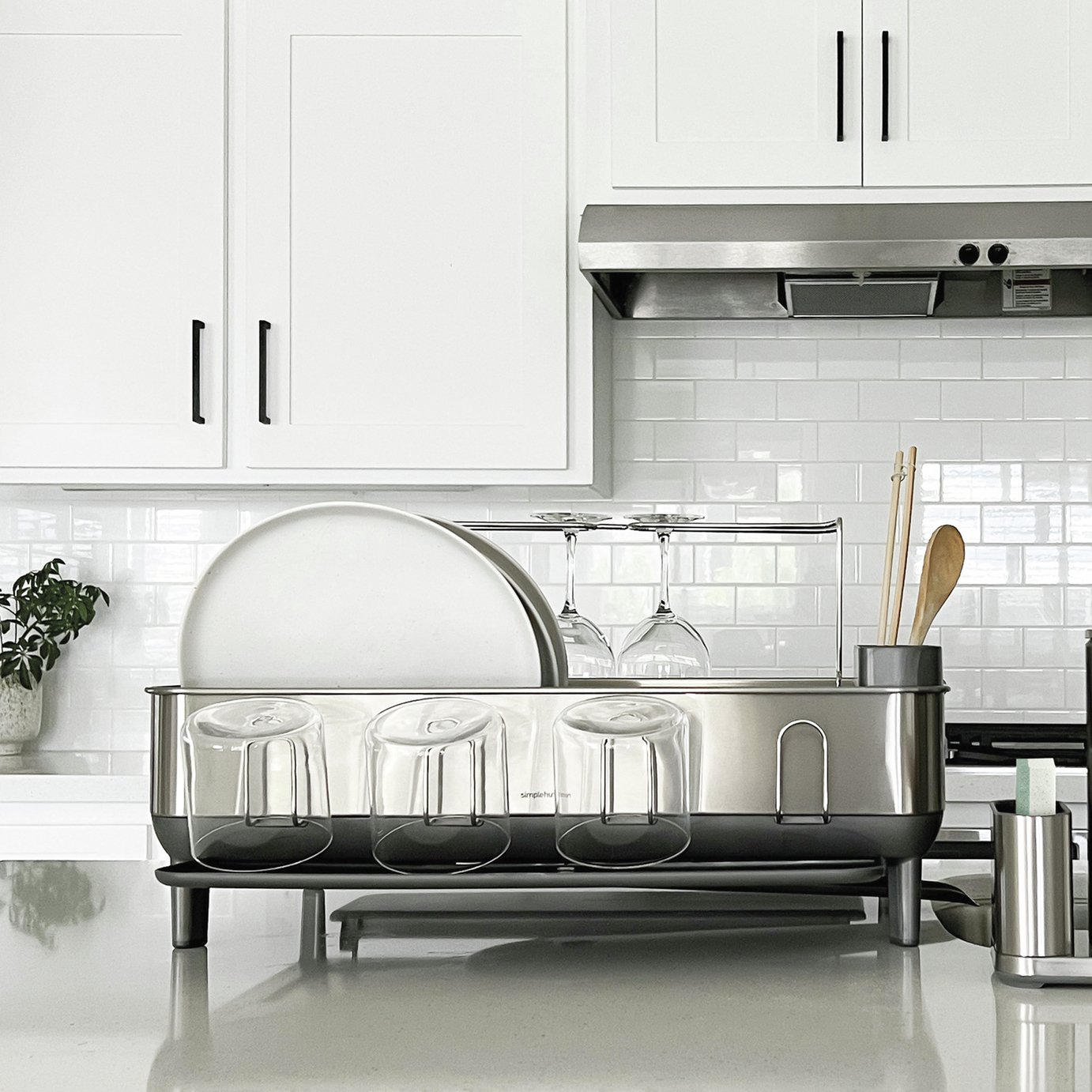 Simplehuman Steel Frame Dish Rack - Brushed Steel