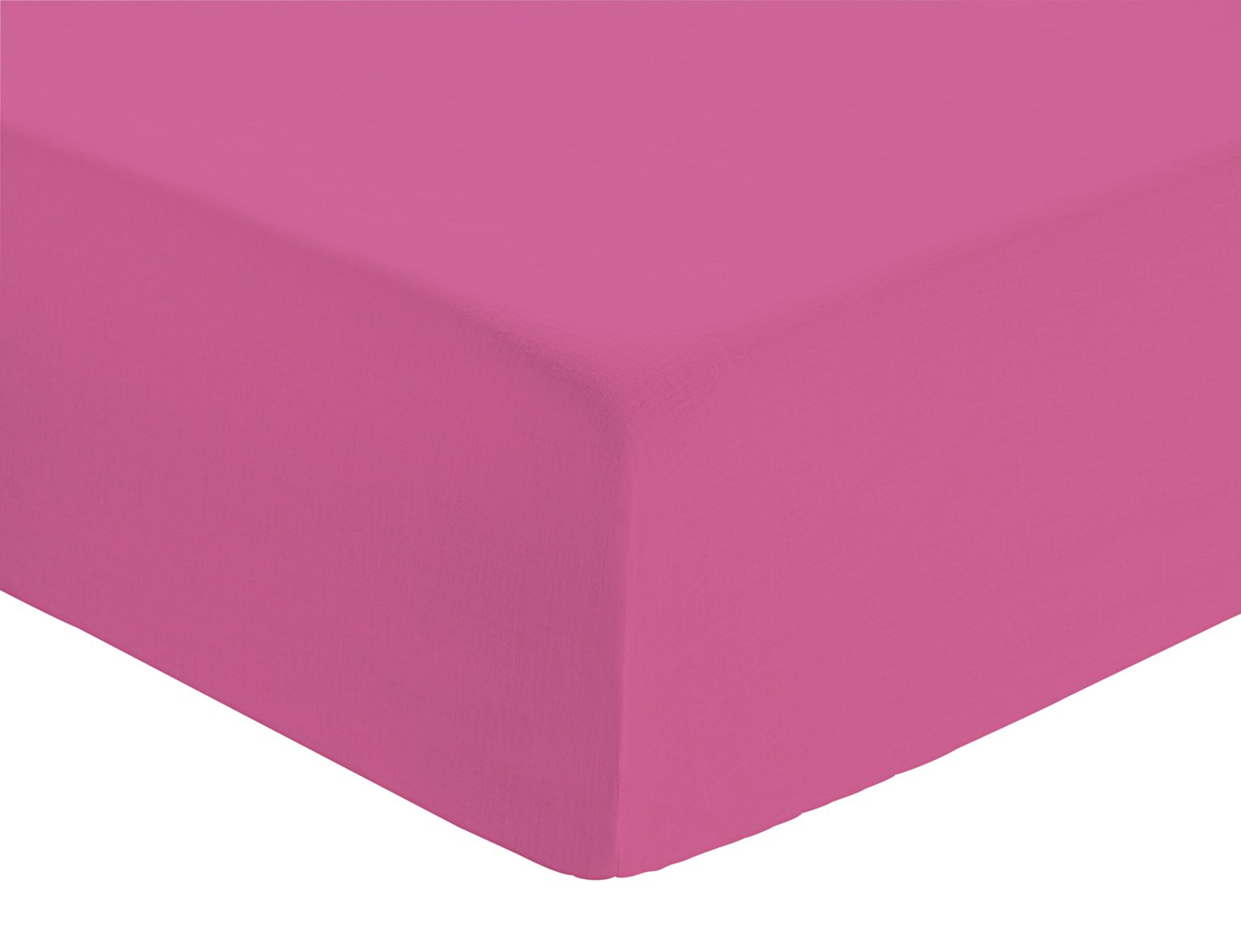 Habitat Polycotton Plain Cerise Fitted Sheet - Double