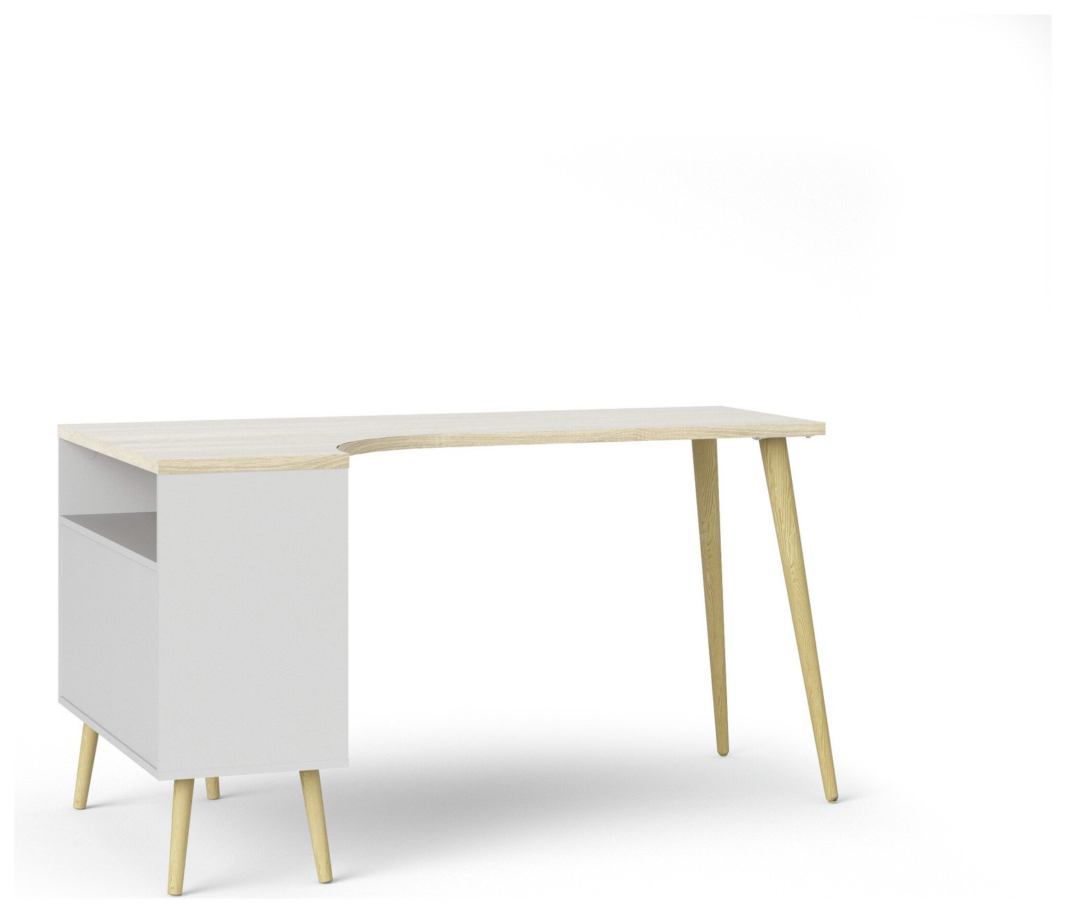 Tvilum Oslo 2 Drawer Office Desk - White & Oak