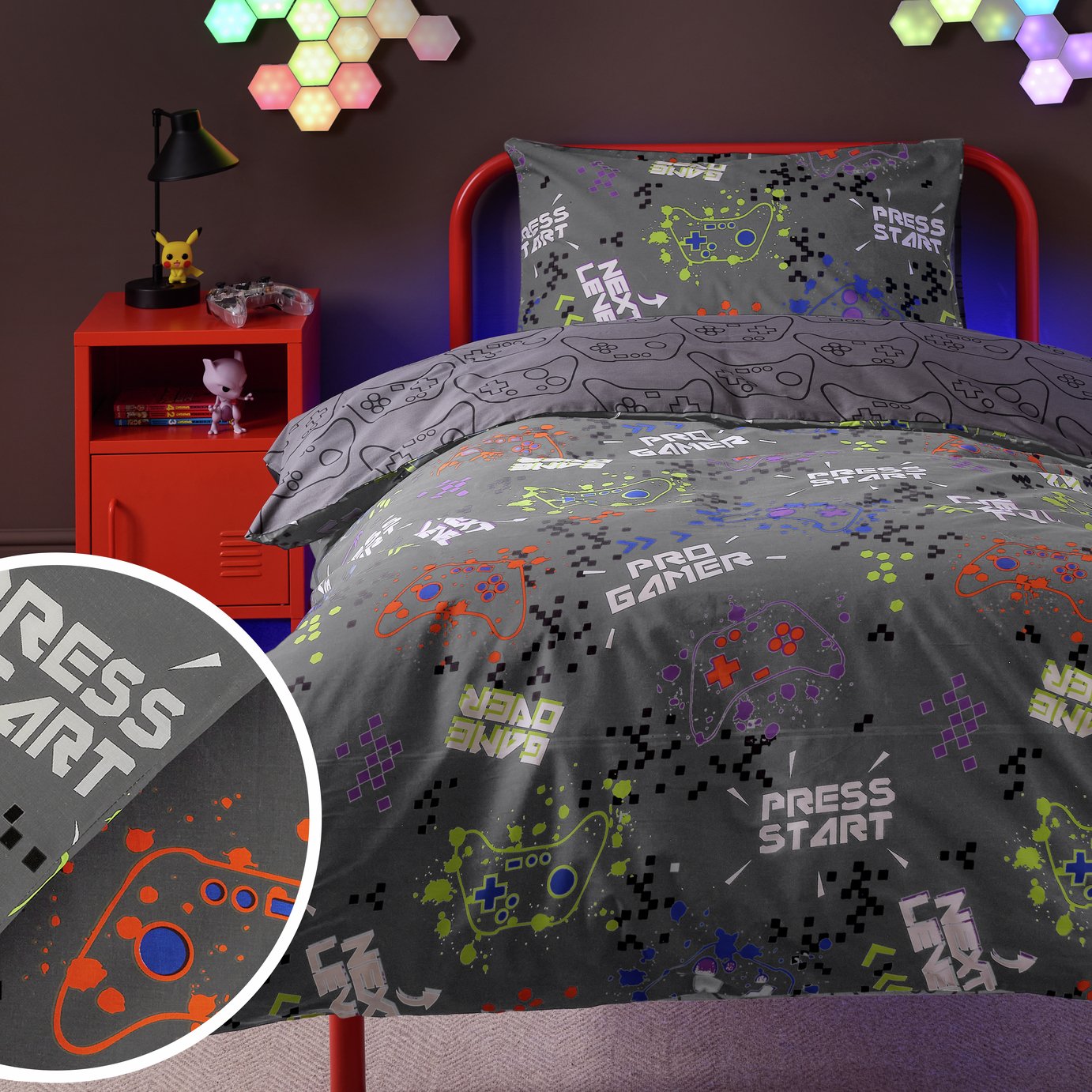 Argos Home Gaming Grey Kids Bedding Set