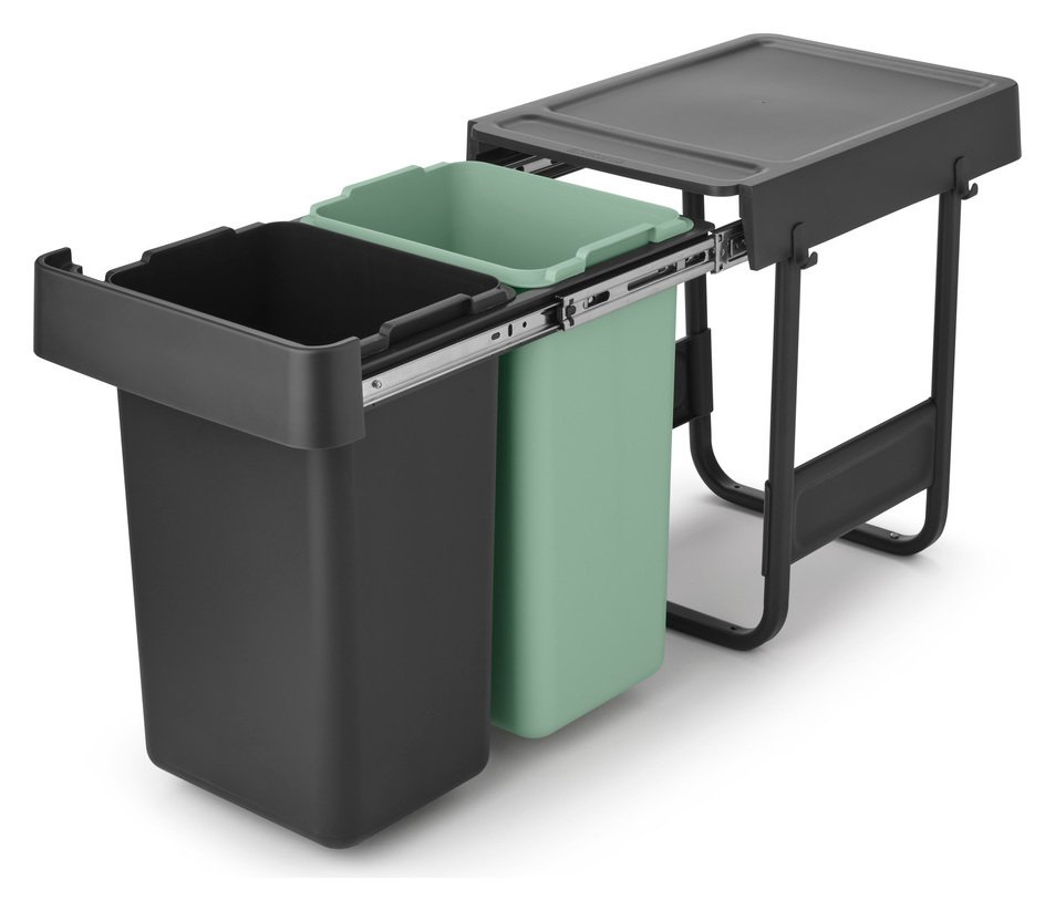 Brabantia Sort & Go 2x15 Litre Built-in Bin - Dark Grey 