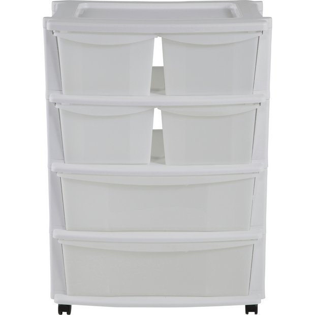 Buy Argos Home 6 Drawer White Plastic Wide Tower Storage Unit