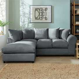Argos Home Harry Small Left Hand Cord Corner Sofa - Charcoal
