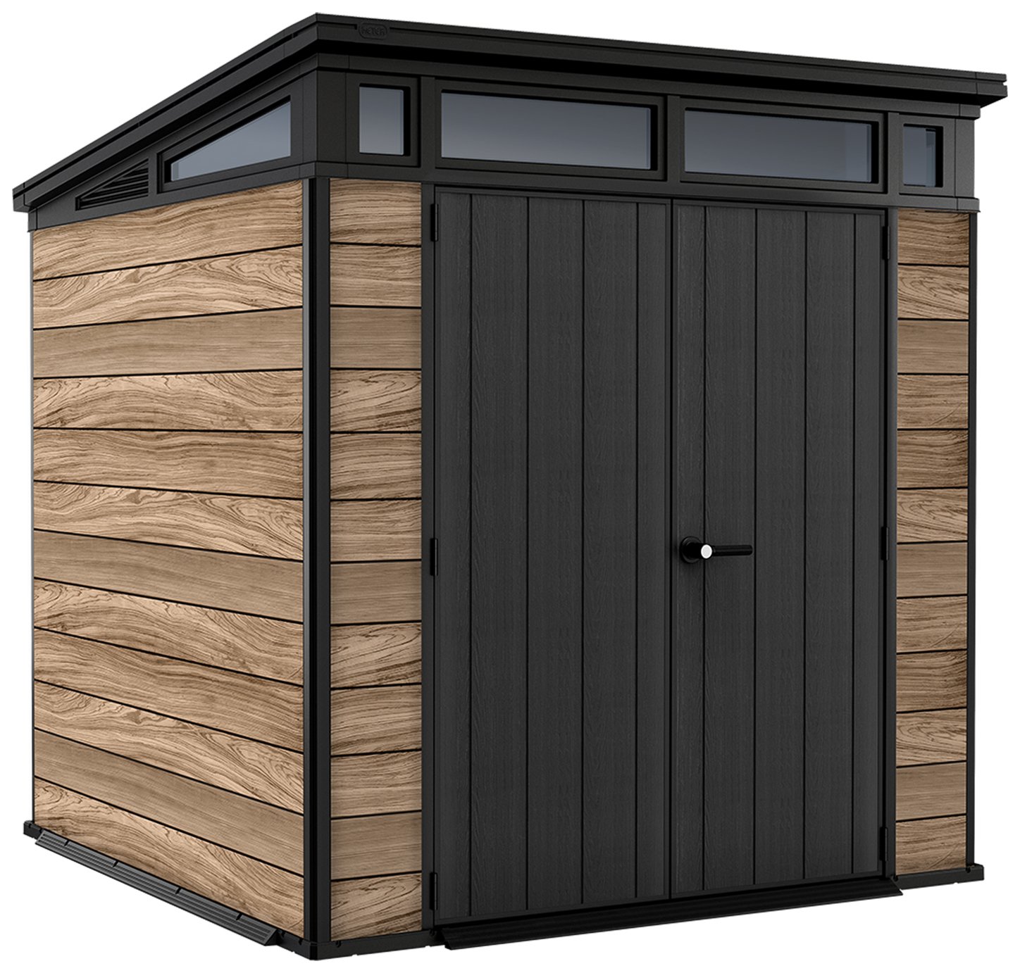 Keter Signature Plastic Oak Pent Shed -  7 x7ft