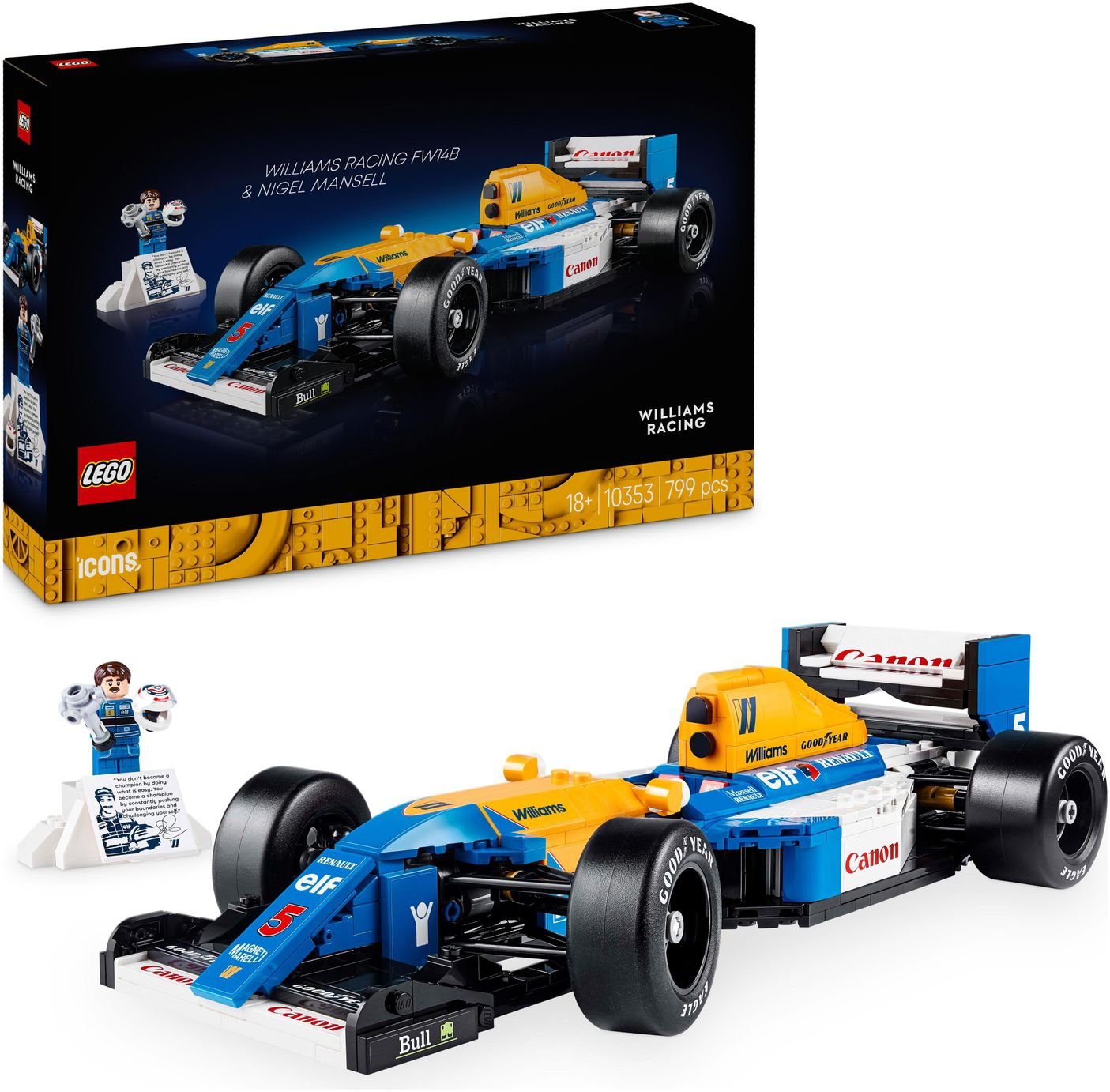 LEGO Icons Williams Racing FW14B Formula1 Gift Set 10353