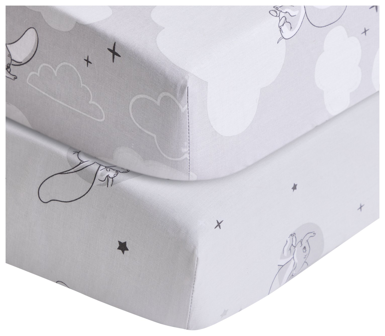 Disney Dumbo Cotton Twin Pack Nursery Fitted Sheet