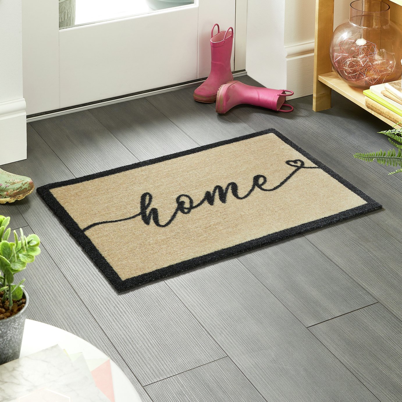 My Mats Home Cream Short Pile Doormat - 75x50cm