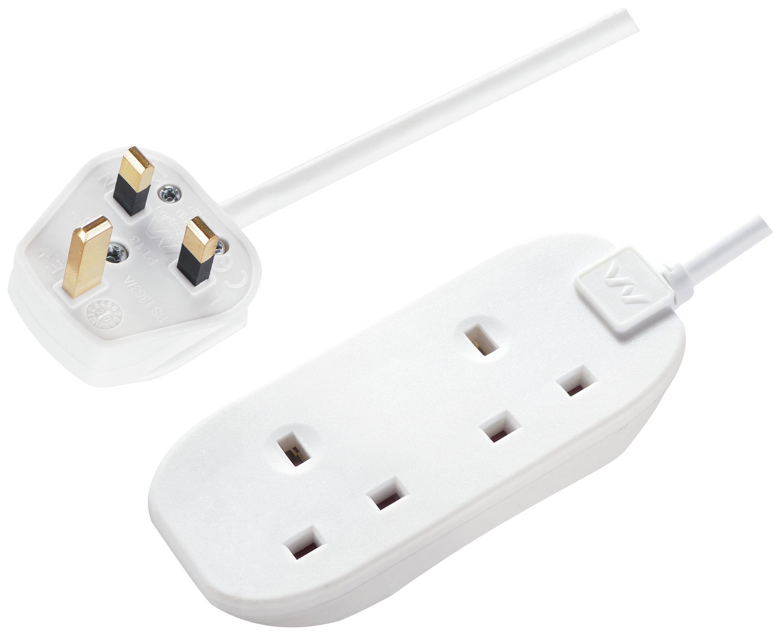 Masterplug 2 Socket 1m Extension Lead