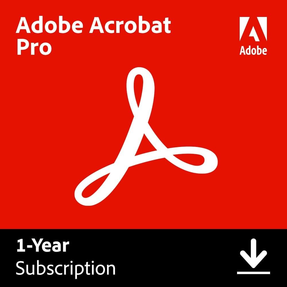 Adobe Acrobat Pro Software 1 Year Digital Download