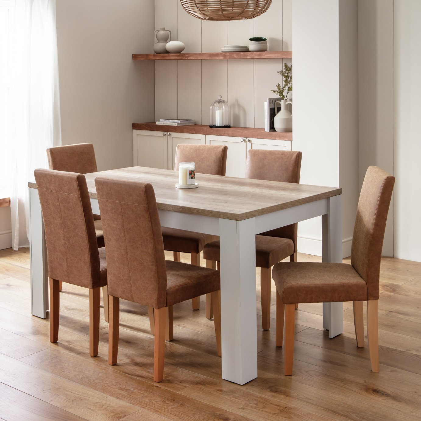 Argos Home Preston Grey Dining Table & 6 Chairs