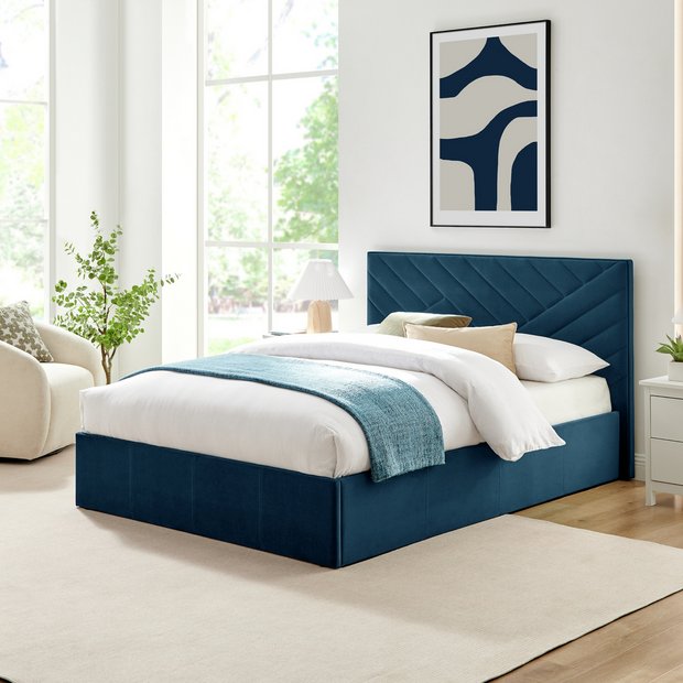 Buy Argos Home Luca Small Double End Lift Ottoman Bed Navy Bed frames Argos