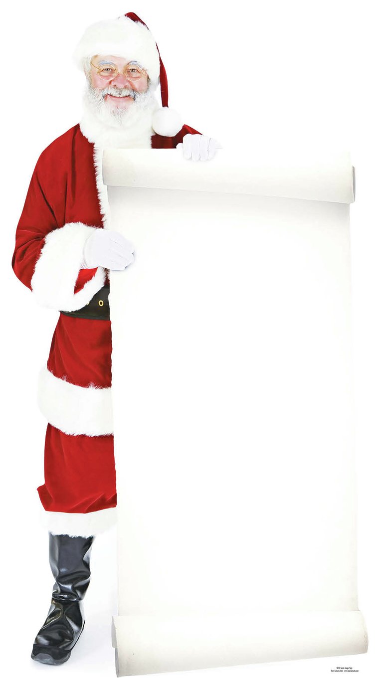 Star Cutouts Santa With Sign Cardboard Cutout