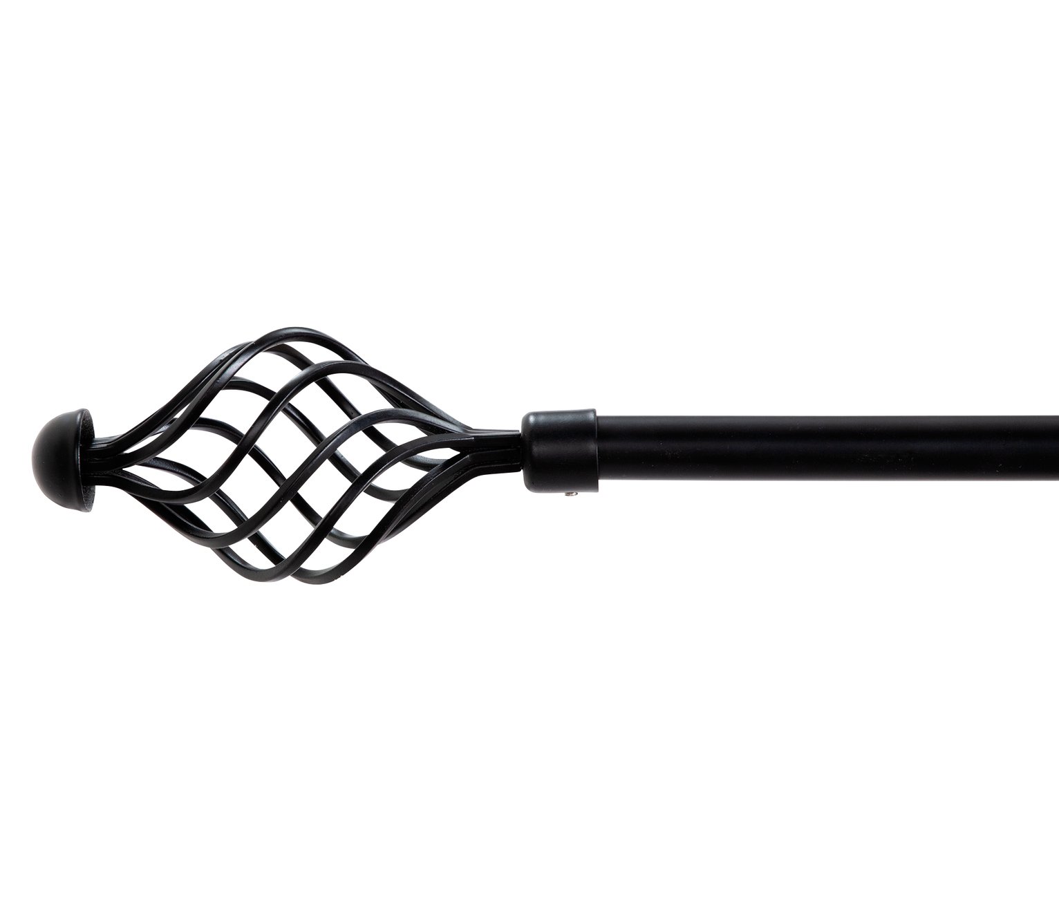 Argos Home Black Extendable Curtain Pole - 120cm - 210cm