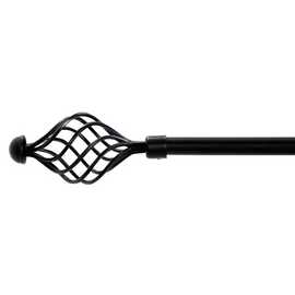 Argos Home Black Extendable Curtain Pole - 120cm - 210cm