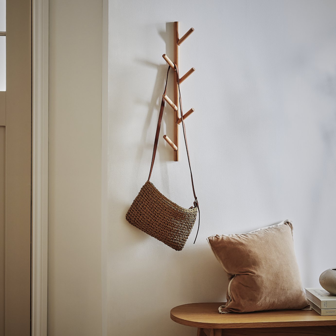 Argos Home Wall Hung Coat Stand - Natural