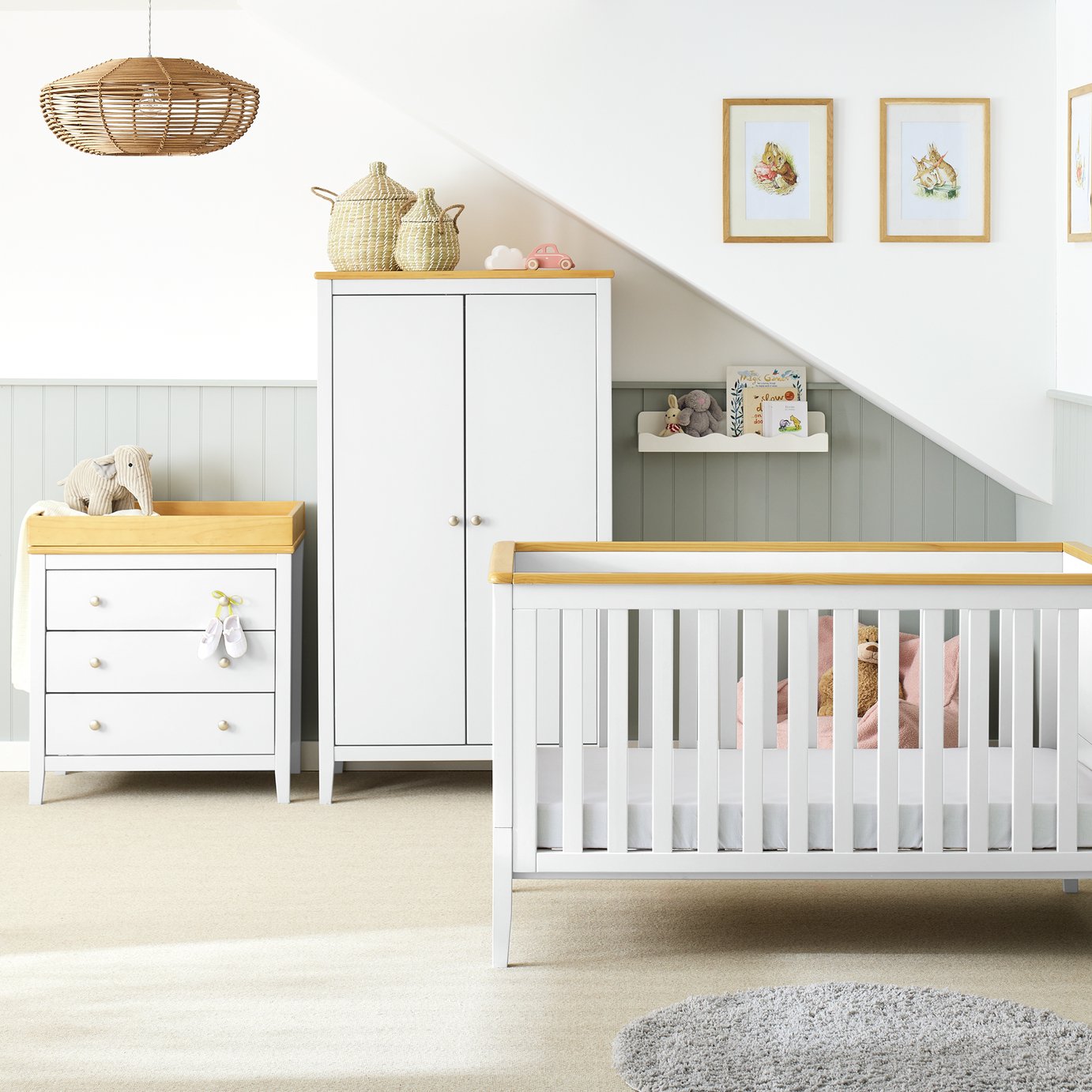Cuggl Canterbury Nursery 3 Piece Furniture Set - White