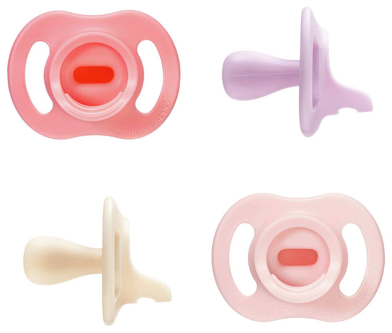 Tommee Tippee Ultra-light Stay-Put Dummies 0-6m 4 Pack Pinks