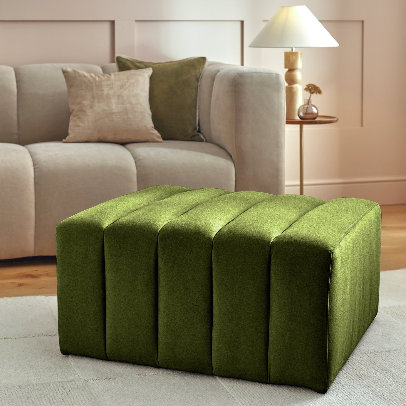 Argos Home Letti Velvet Footstool