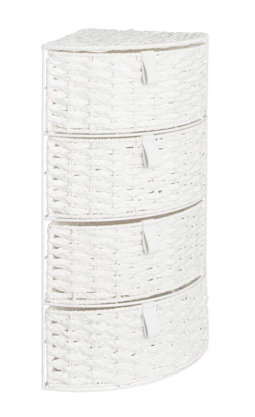 Argos Home 4 Drawer Bathroom Storage Corner Unit - White