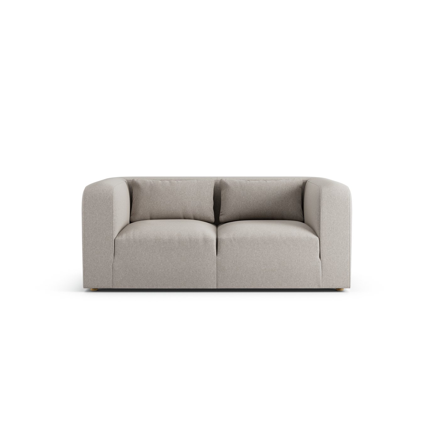 Habitat Lars Fabric 2 Seater Sofa - Stone - Ash Leg