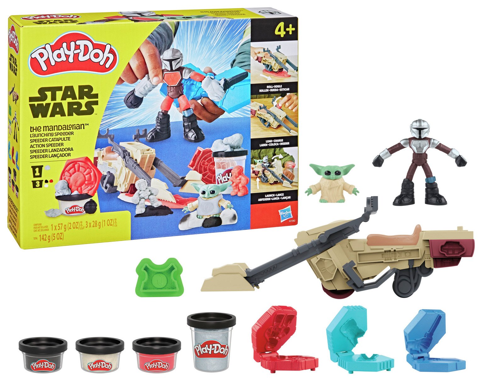 Play-Doh Star Wars Mandalorian & Grogu Speeder with 4 Tubs
