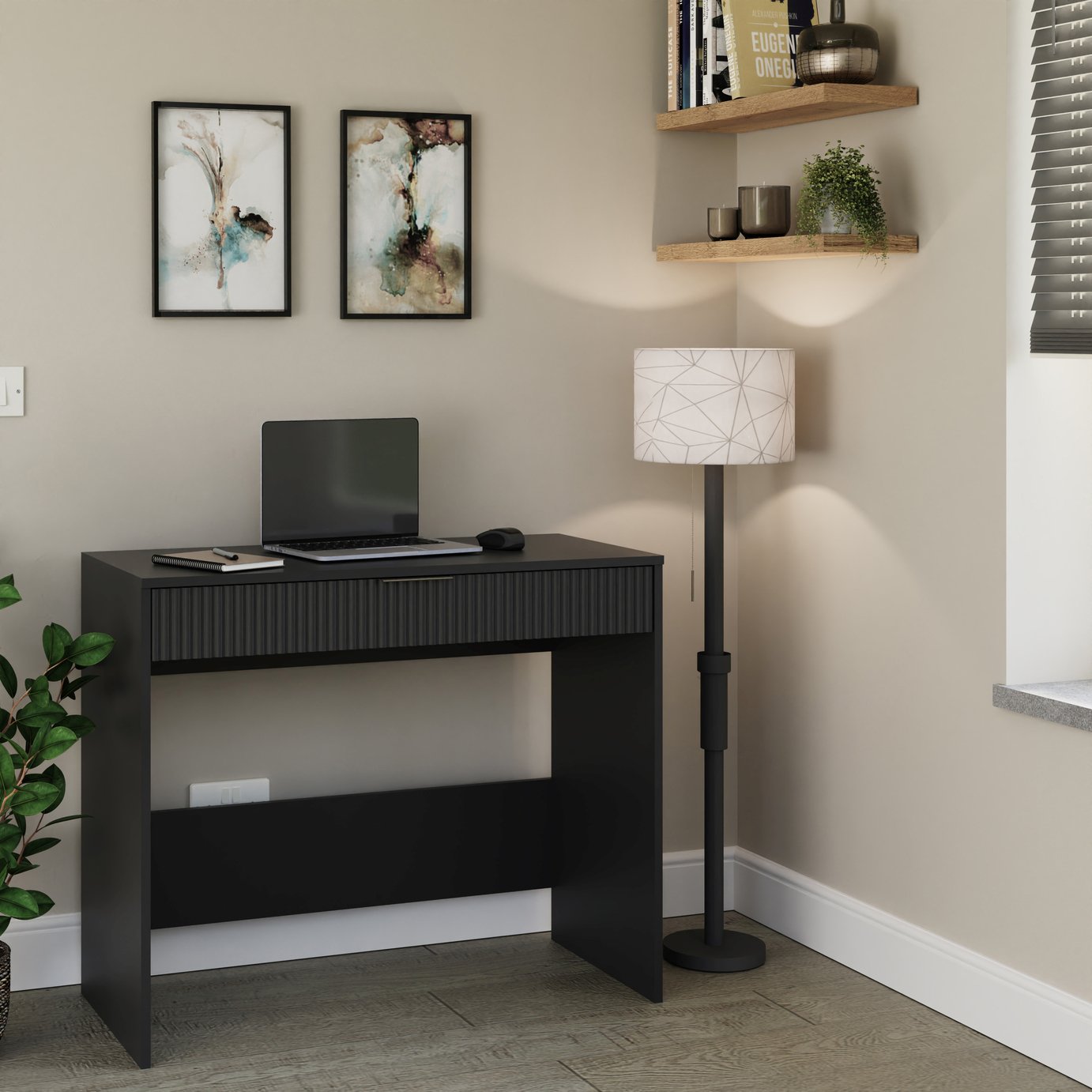 GFW Rankin 1 Drawer Desk - Black