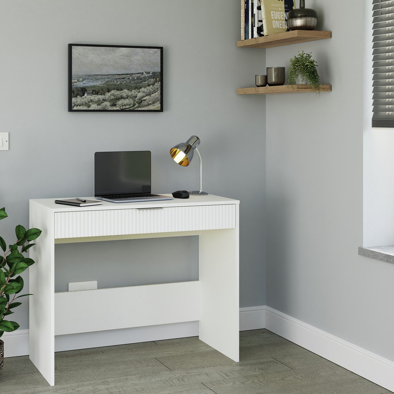 GFW Rankin 1 Drawer Desk - White