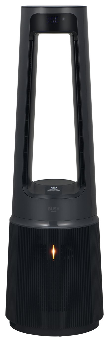 Bush Black Bladeless Cool, Purify & Heat Tower Fan