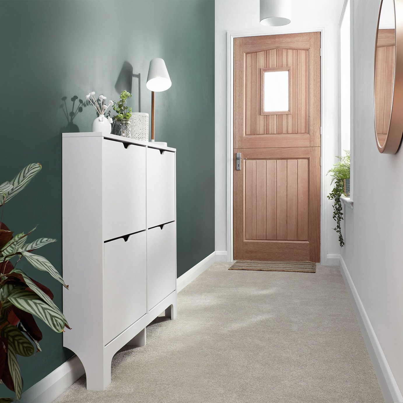 GFW Narrow Shoe Storage Cabinet - White