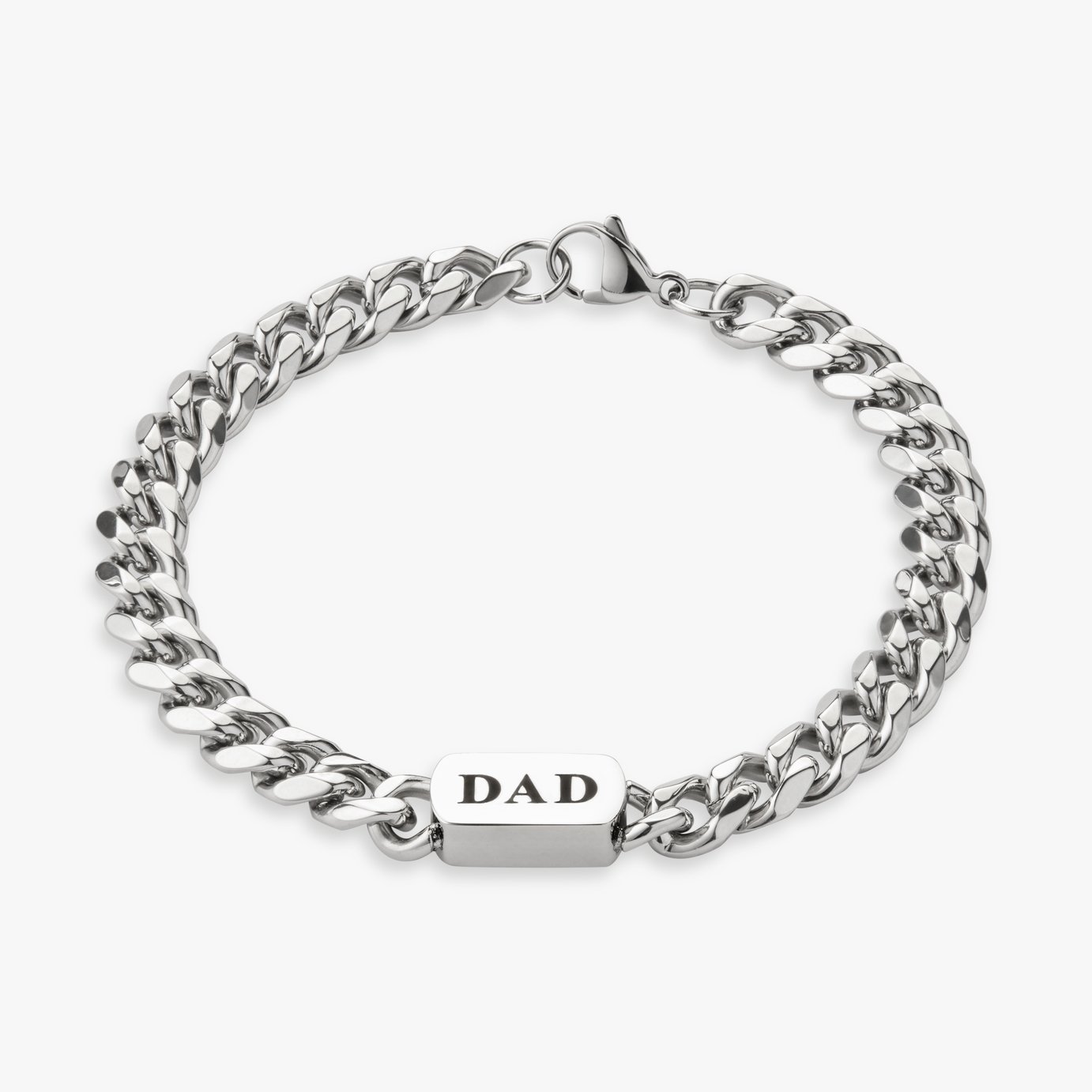 Revere Men Stainless Steel Silver Colour DAD Chain Bracelet