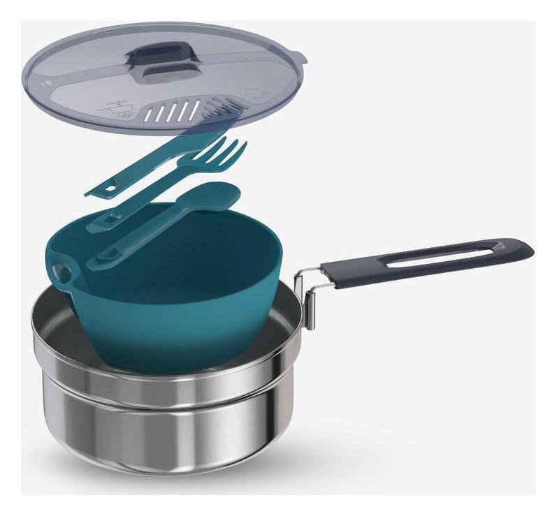 Decathlon Stainless Steel Camping Cook Set - 1.1L