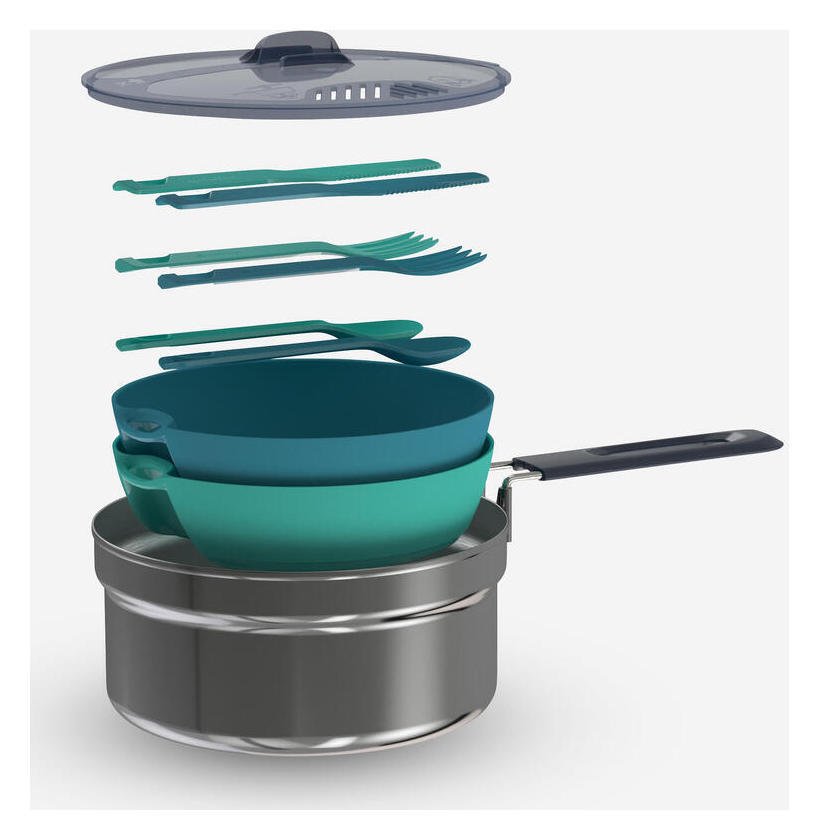 Decathlon Stainless Steel Camping Cook Set - 1.6L