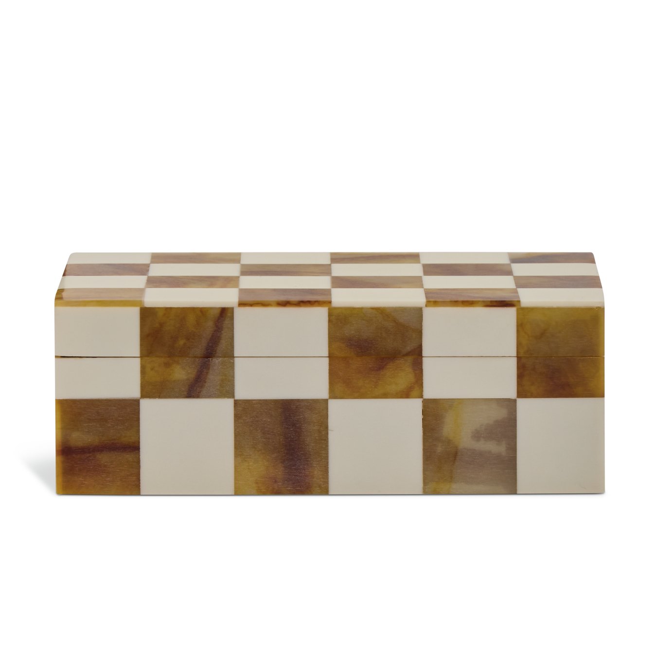  Habitat Checkered Trinket Box - Brown