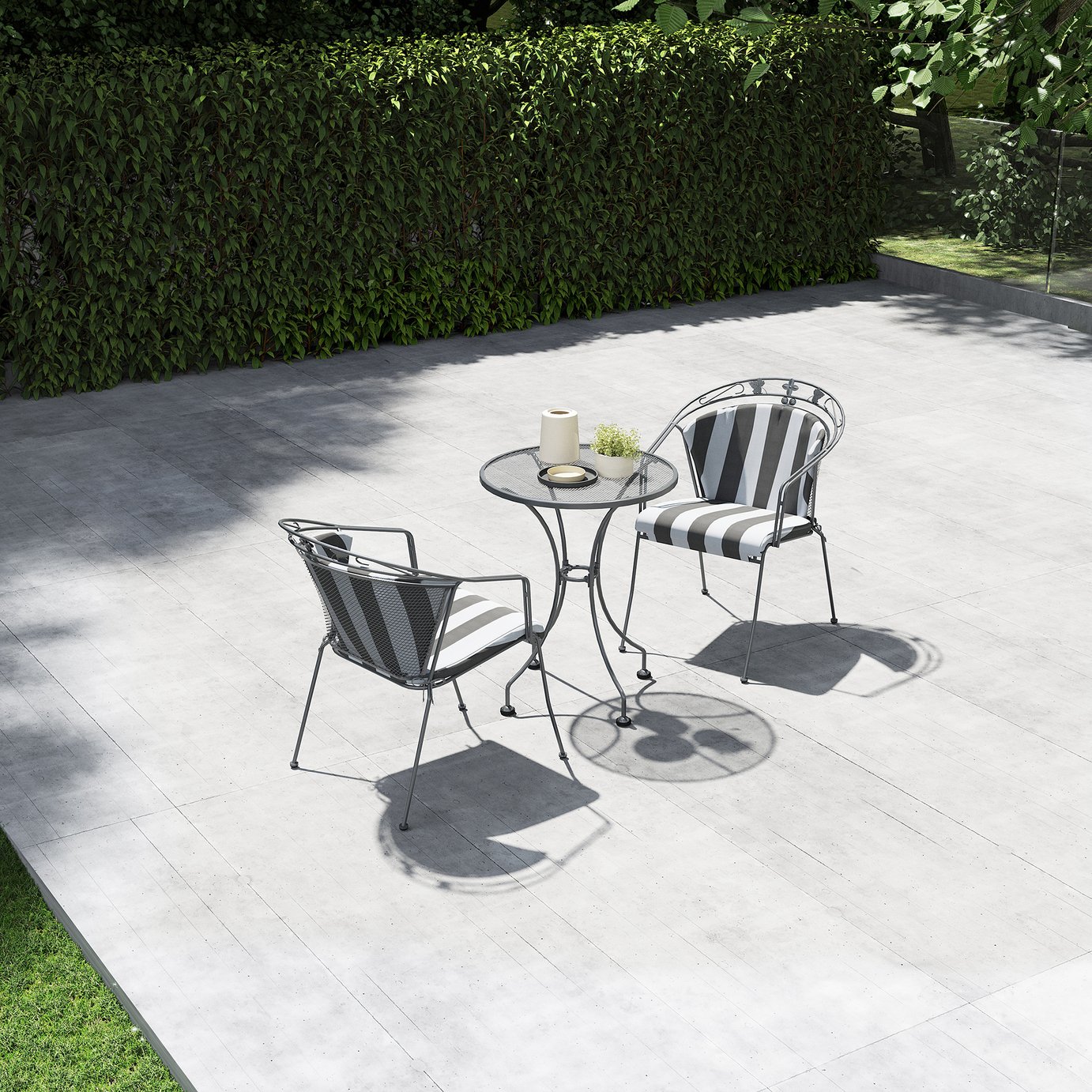 Pacific Elegance 2 Seater Metal Garden Bistro Set