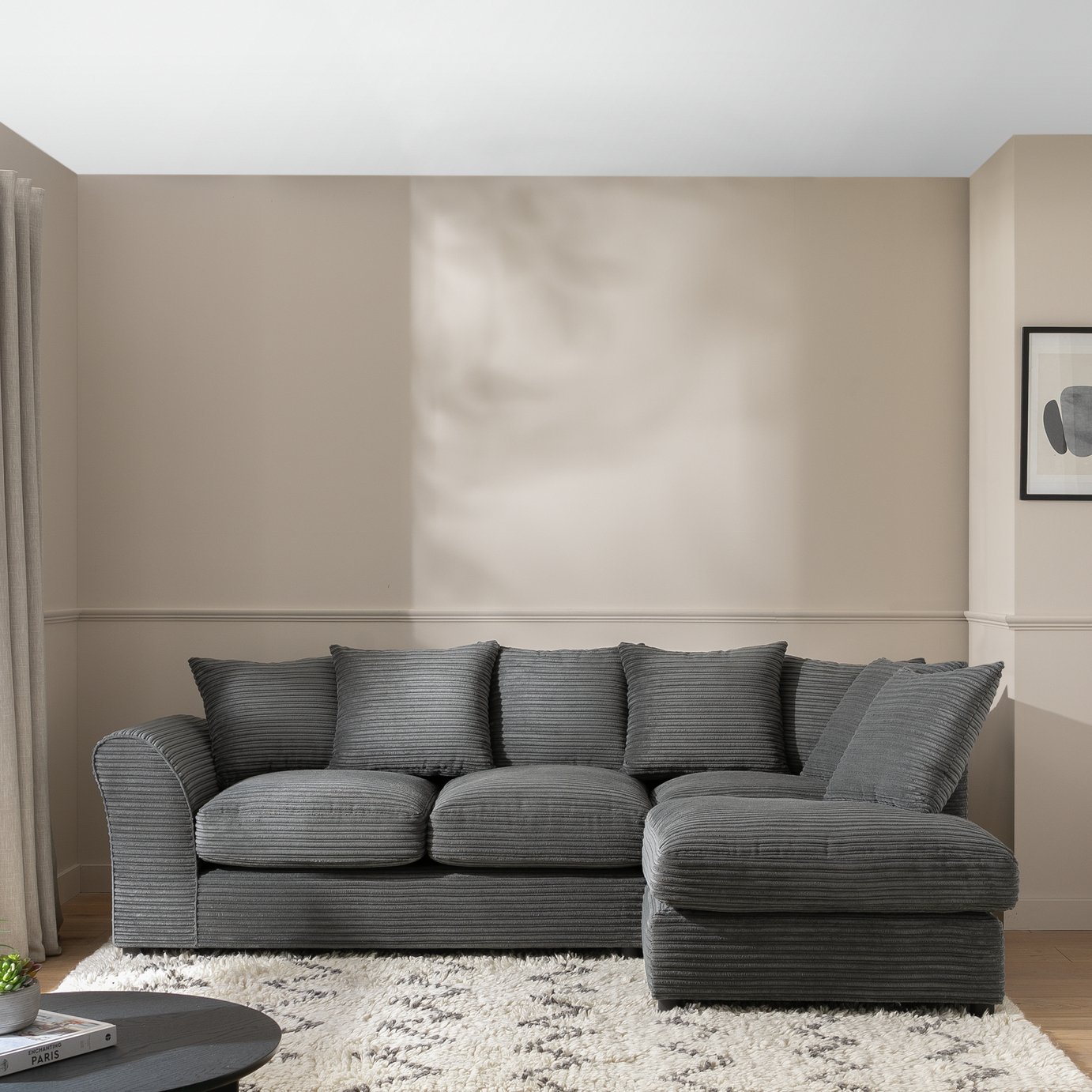 Argos Home Harry Large Right Hand Corner Chaise Sofa 