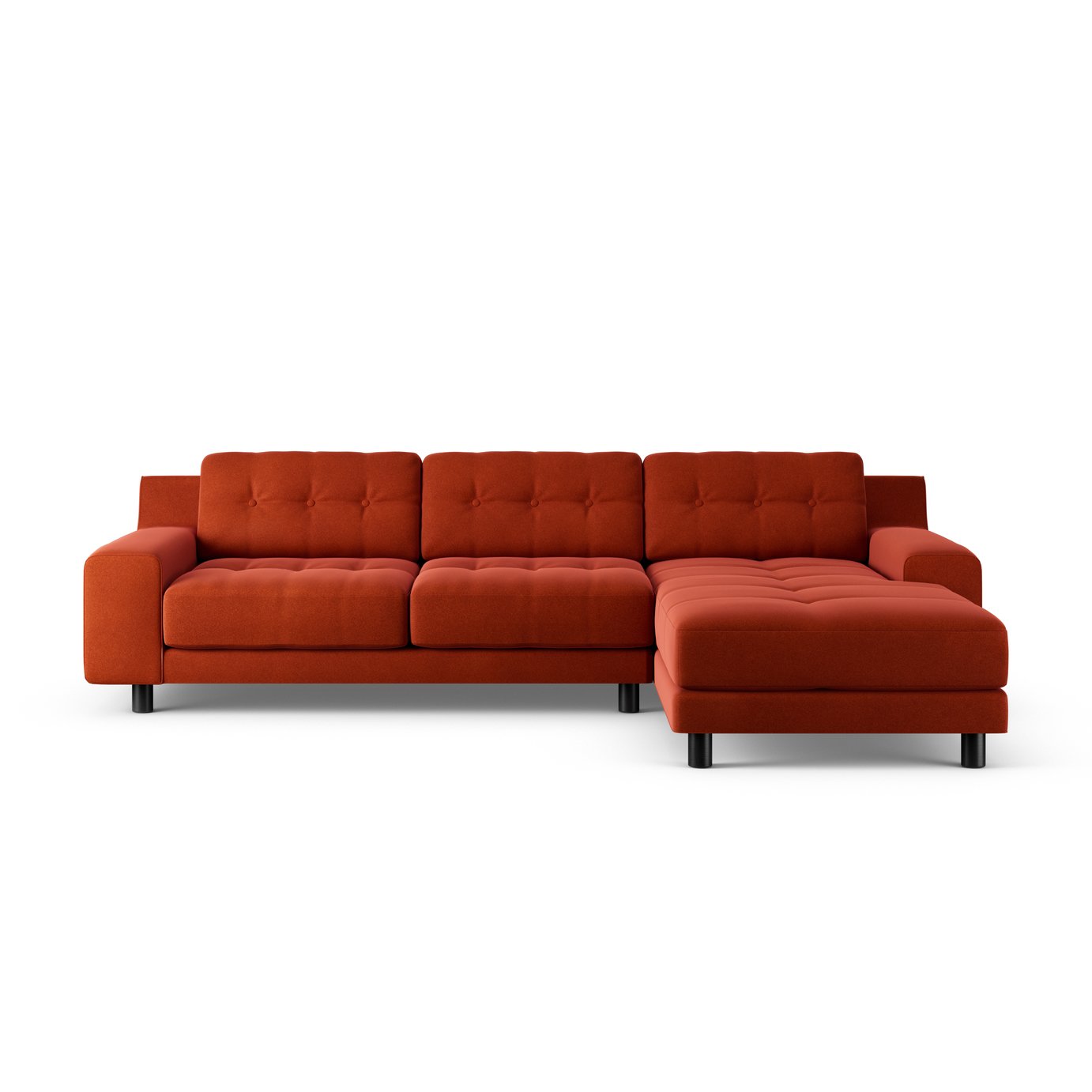 Habitat Hendricks Right Hand Corner Sofa - Orange- Black Leg