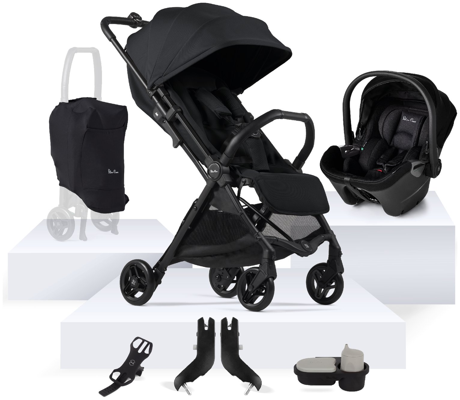 Silver Cross Jet 8 Piece Travel System - Black