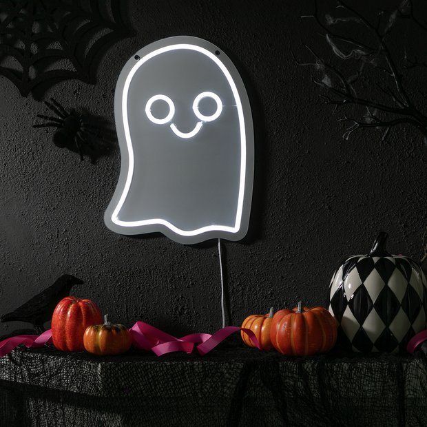 Buy Argos Home Neon Effect Ghost Sign Halloween Light null Argos