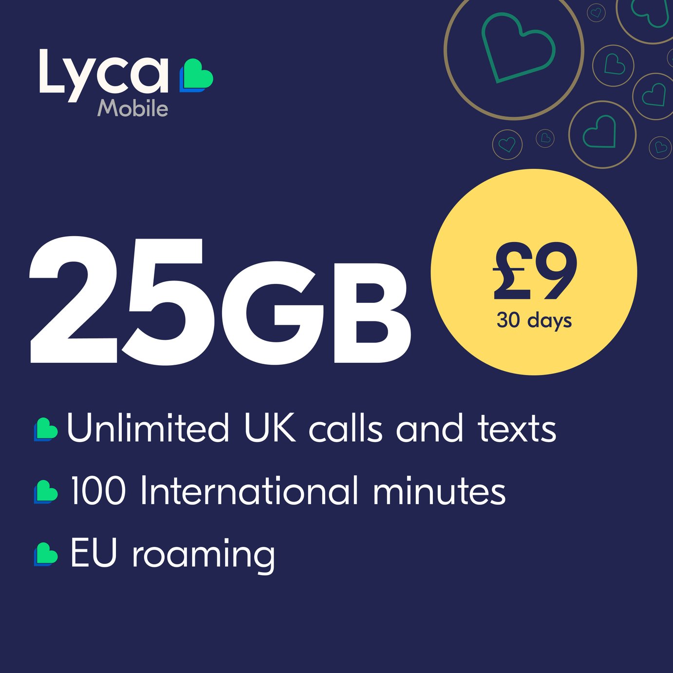Lyca Mobile 25GB Pay As You Go SIM Card
